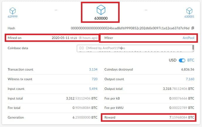 bitcoin halving 2020 - block 6300